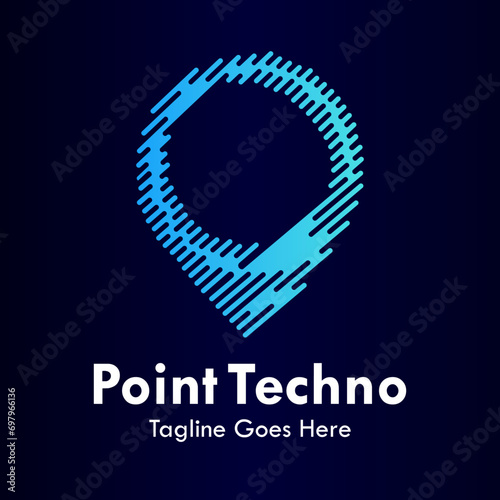 Point techno logo template illustration