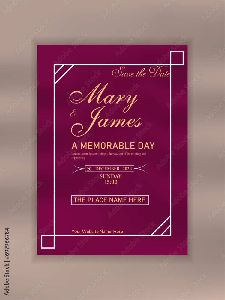 
Beautiful wedding invitation card design