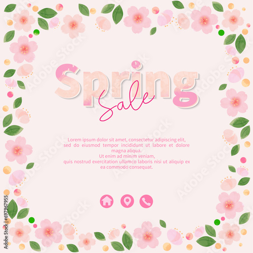 Pink themed spring sale with cherry blossoms © Hong.W.Jean