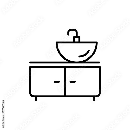 Wastafel outline icons, furniture vector illustration ,simple transparent graphic element .Isolated on white background
