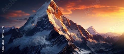 Breathtaking sight of Earth's second tallest mountain, the K2 peak. photo