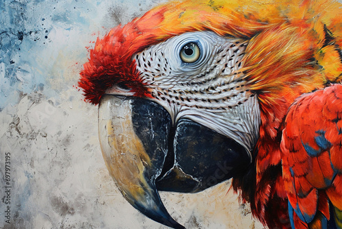 wall painting depicting a parrot photo
