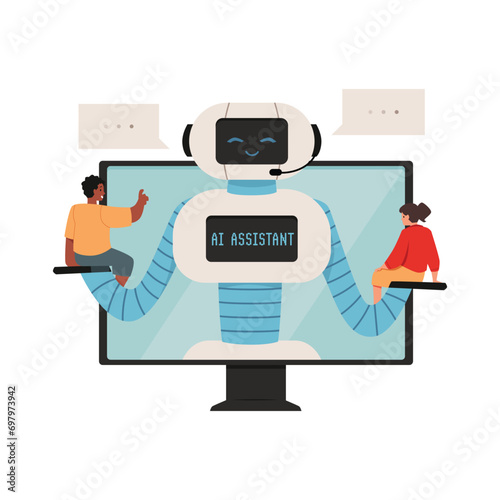 People chatting ai assistant concept.