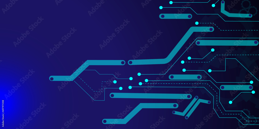 Vectors Abstract circuit board technology concept. Blue Sci-fi PCB. Digital communication background design and big data visualization, global connection.
Vectors Abstract circuit board technology concept. Blue Sci-fi PCB. Digital communication background design and big data visualization, global connection.