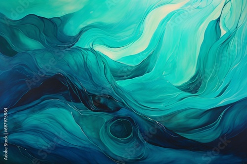Neon-infused teal waves pulsating with energy, painting a vibrant spectacle on the canvas of obscurity