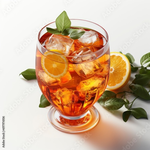 Alcoholic Aperol Spritz Cocktail Glass Orange On White Background, Illustrations Images