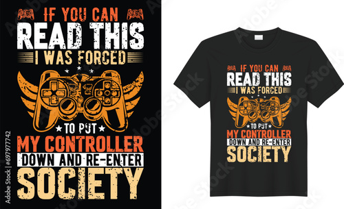 Game motivational quote typography Vector t-shirt design. Inspirational, graphics, illustration, Gaming, retro. Ready for t-shirt, poster, Cards, Sticker, textile, blouse, black background.