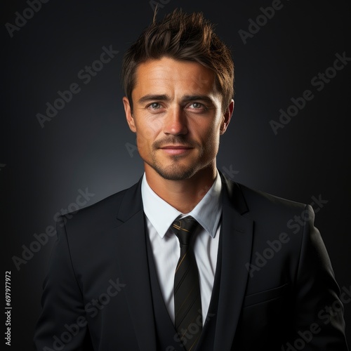 Business Man Smile Style Portrait Studio On White Background, Illustrations Images