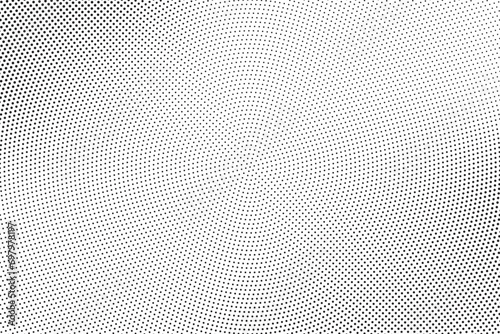 Abstract halftone wave dotted background. Futuristic twisted grunge pattern. Dot  circles. Vector modern optical pop art texture for posters  business cards  cover  labels mock-up  stickers layout
