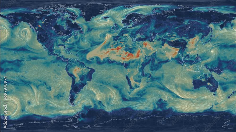 PM2.5 Impact on Earth's Weather: Visualizing PM2.5 Levels and Atmospheric Circulation Patterns on Earth
