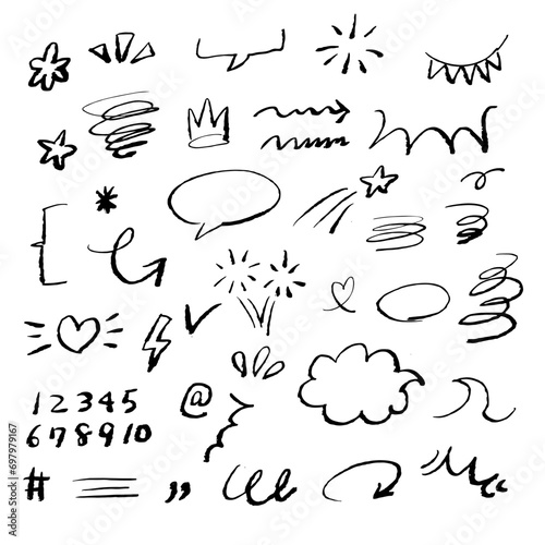 手描きの図素材セット