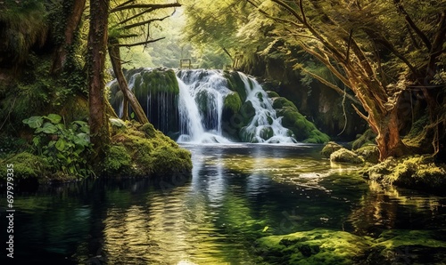 waterfalls in deep forest