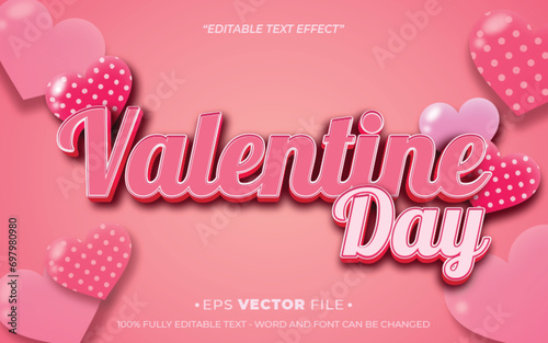 Valentine Day text effect editable vector