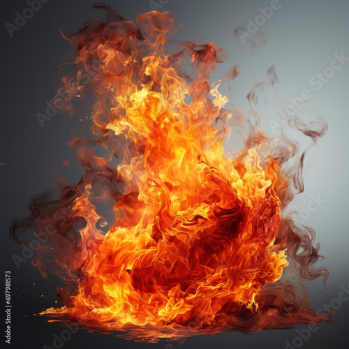 Fire Flames Collection On White Background, Illustrations Images