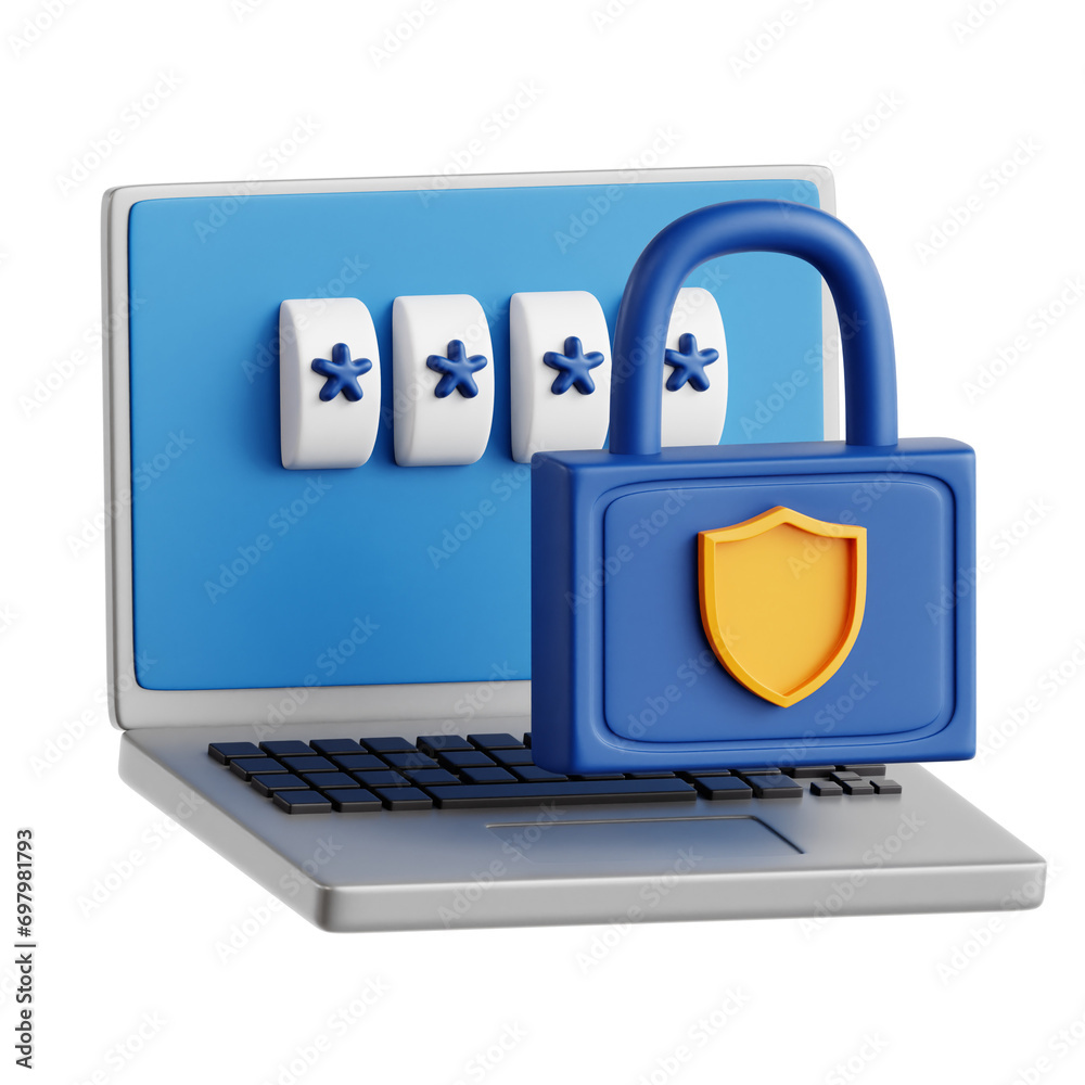 3D Illustration of Strong Password Protection 3D Illustration of Strong Password Protection