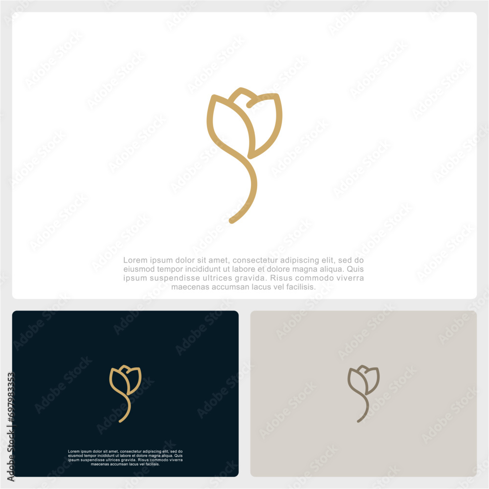 Obraz premium Elegant Flower Logo Design Abstract.