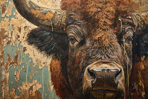 mural depicting a bison photo