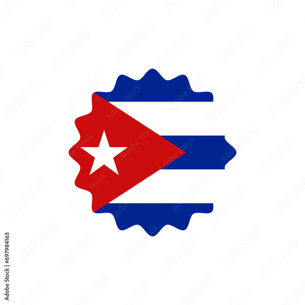 Cuba flag png label badge