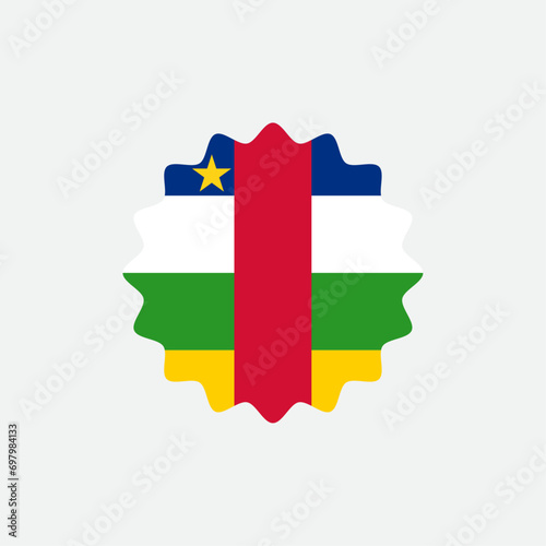 Central African Republic flag vector label badge