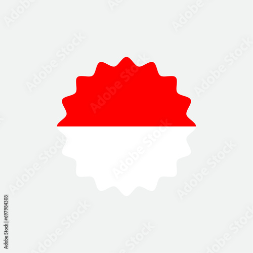 Indonesia flag vector label badge