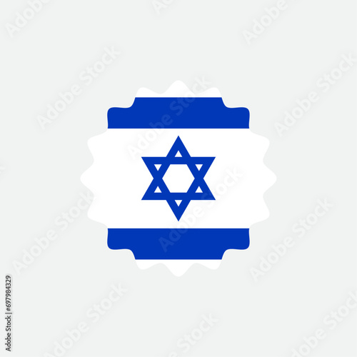 Israel flag vector label badge