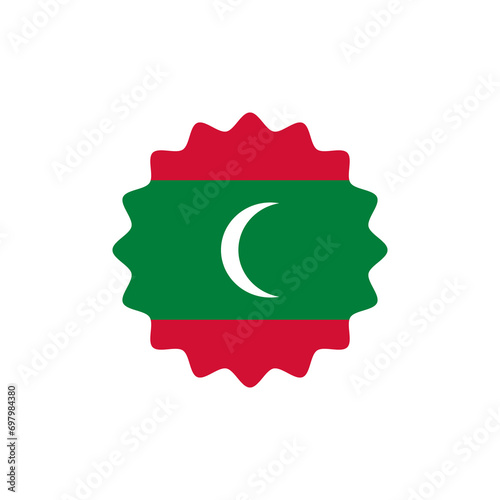 Maldives flag png label badge