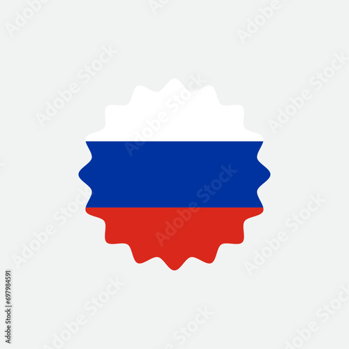 Russia flag vector label badge