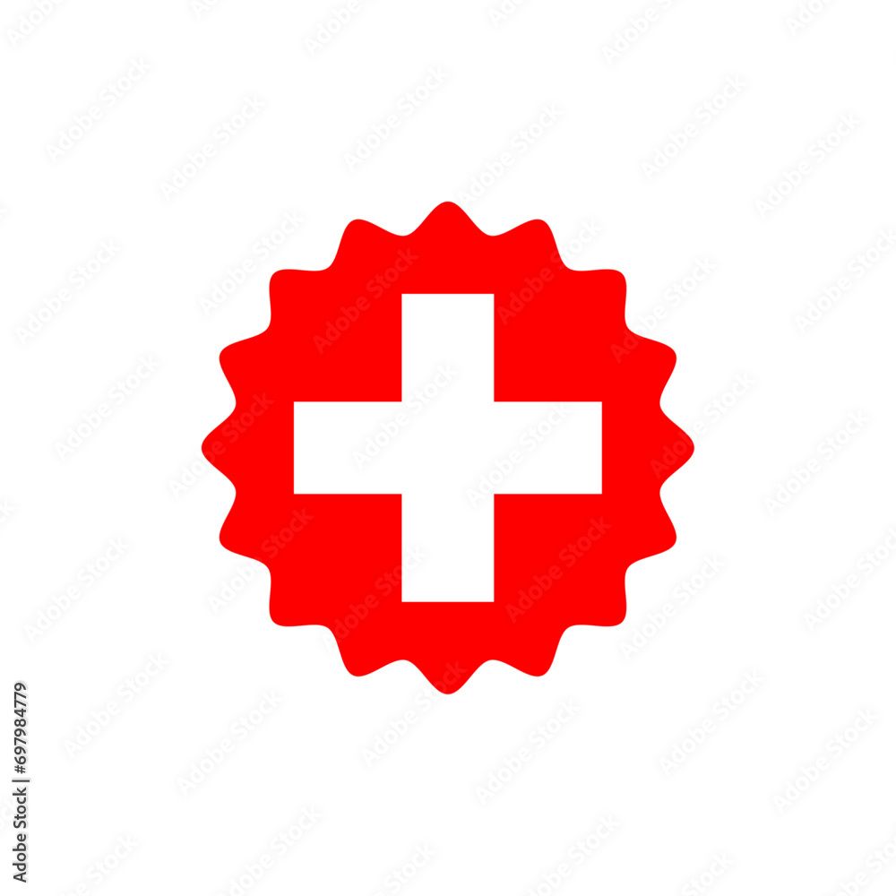 Obraz premium Switzerland flag vector label badge