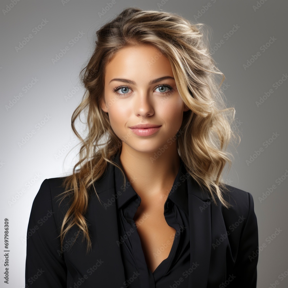 Portrait Young Happy Smiling Businesswoman Isolate On White Background, Illustrations Images Portrait Young Happy Smiling Businesswoman Isolate On White Background, Illustrations Images