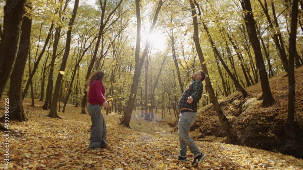 Whispers of Love: A Couple's Blissful Picnic Amidst the Rustling Leaves of Autumn. High quality 4k footage Whispers of Love: A Couple's Blissful Picnic Amidst the Rustling Leaves of Autumn. High quality 4k footage