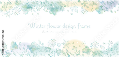 冬のお花のデザインフレーム
