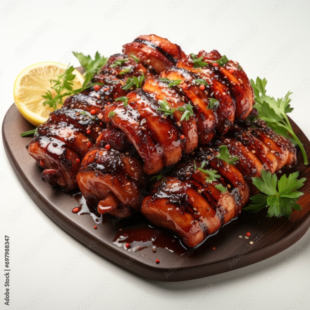 Top View Grilled Octopus Tentacle Sweet On White Background, Illustrations Images Top View Grilled Octopus Tentacle Sweet On White Background, Illustrations Images