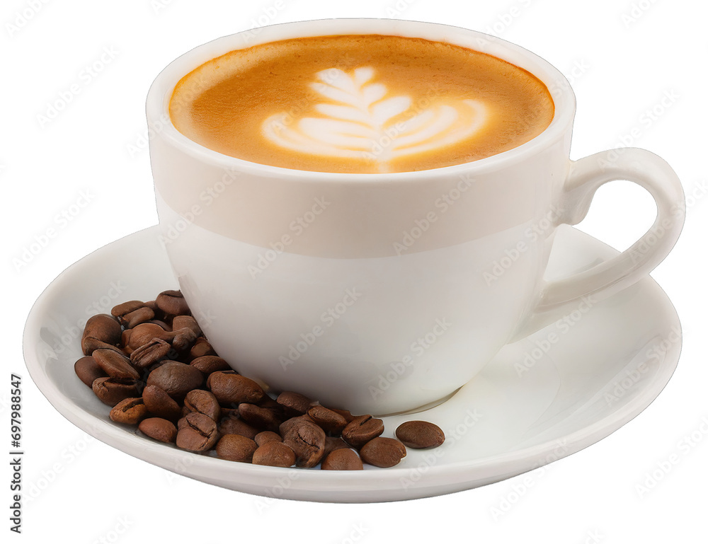 Obraz premium Cup of delicious coffee - isolated on transparent background