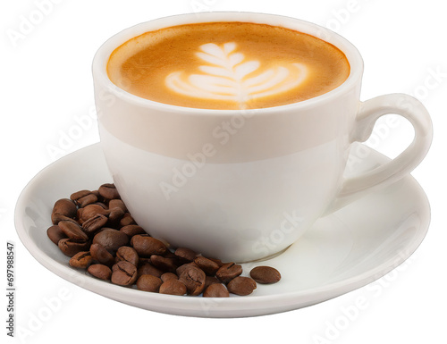 Cup of delicious coffee - isolated on transparent background