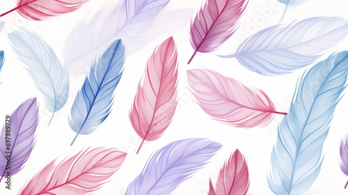 Simple aquarelle feather. Generative  AI  © vadosloginov