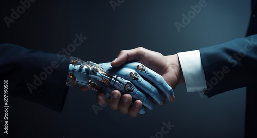 AI Robot Hand Business Hands Suit Holding, ai generative