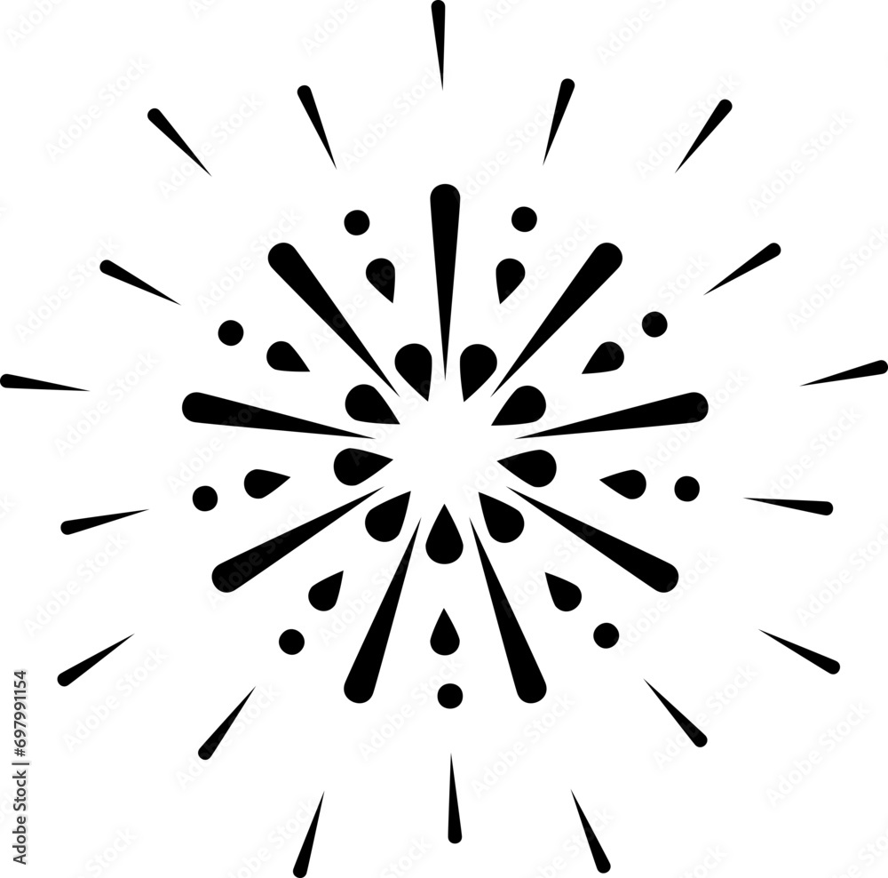Hand drawn firework element vector Hand drawn firework element vector