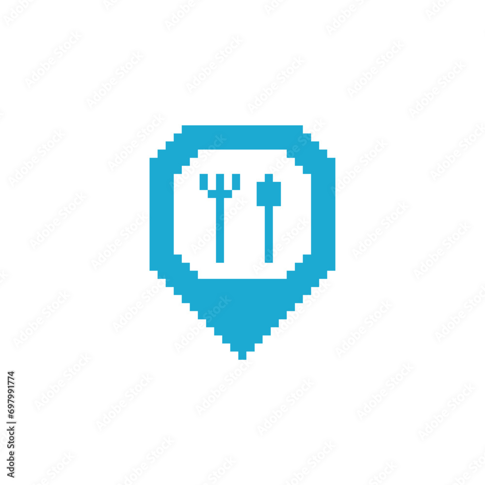 this is eat icon 1 bit style in pixel art with blue color and white background ,this item good for presentations,stickers, icons, t shirt design,game asset,logo and your project. this is eat icon 1 bit style in pixel art with blue color and white background ,this item good for presentations,stickers, icons, t shirt design,game asset,logo and your project.