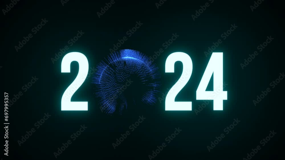 Vidéo Stock New Year 2024 The world is turning into the year 2024
