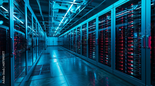 Cloud storage technology and data centres photo