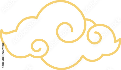 Luxury chinese cloud element vector