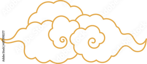 Luxury chinese cloud element vector