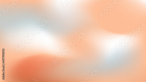 Abstract peach fuzz color vector banner. Blurred blue fresh orange delicate gradient background. Pastel pink smooth spots. Neutral Liquid stains copy space banner. Vector gentle backdrop illustration