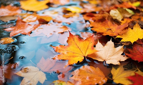 Floating Leaves on Water Surface