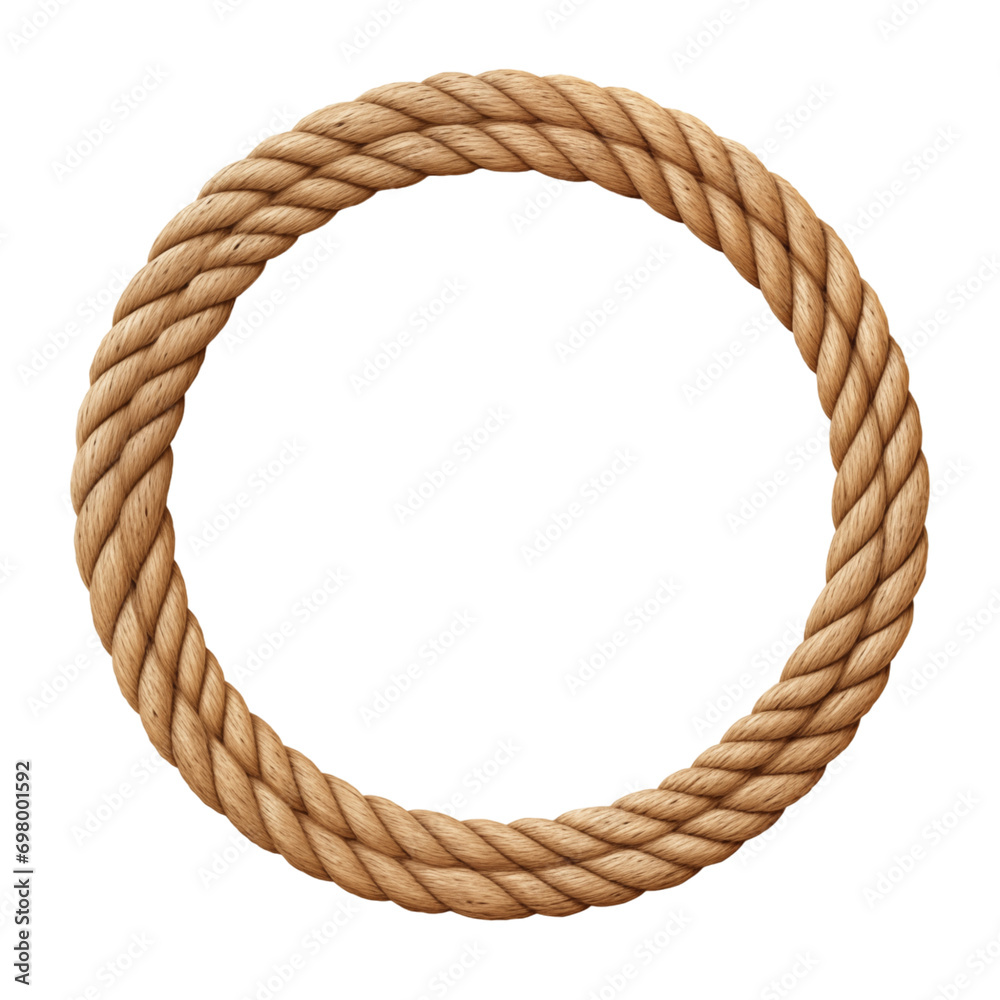 Rope circle frame border isolated transparent, Generative AI Stock ...