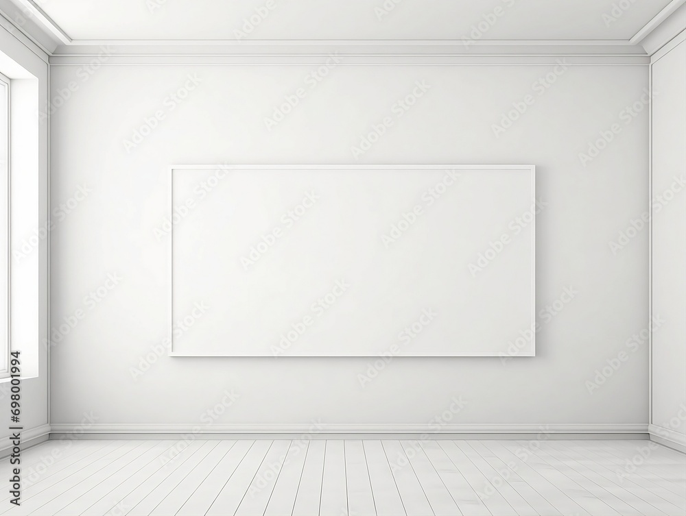 3d render blank white Gallery wall mockup interior generative ai 3d render blank white Gallery wall mockup interior generative ai