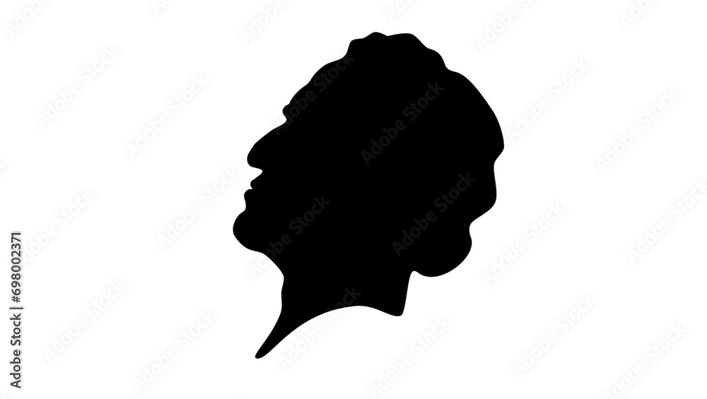Giacomo Meyerbeer, black isolated silhouette 