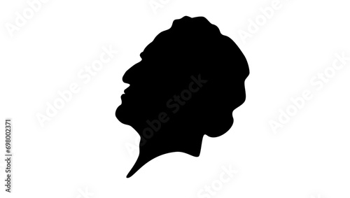 Giacomo Meyerbeer, black isolated silhouette  photo
