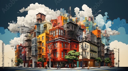 Urban Tapestry A Fusion of Cityscapes in Eclectic Abstraction