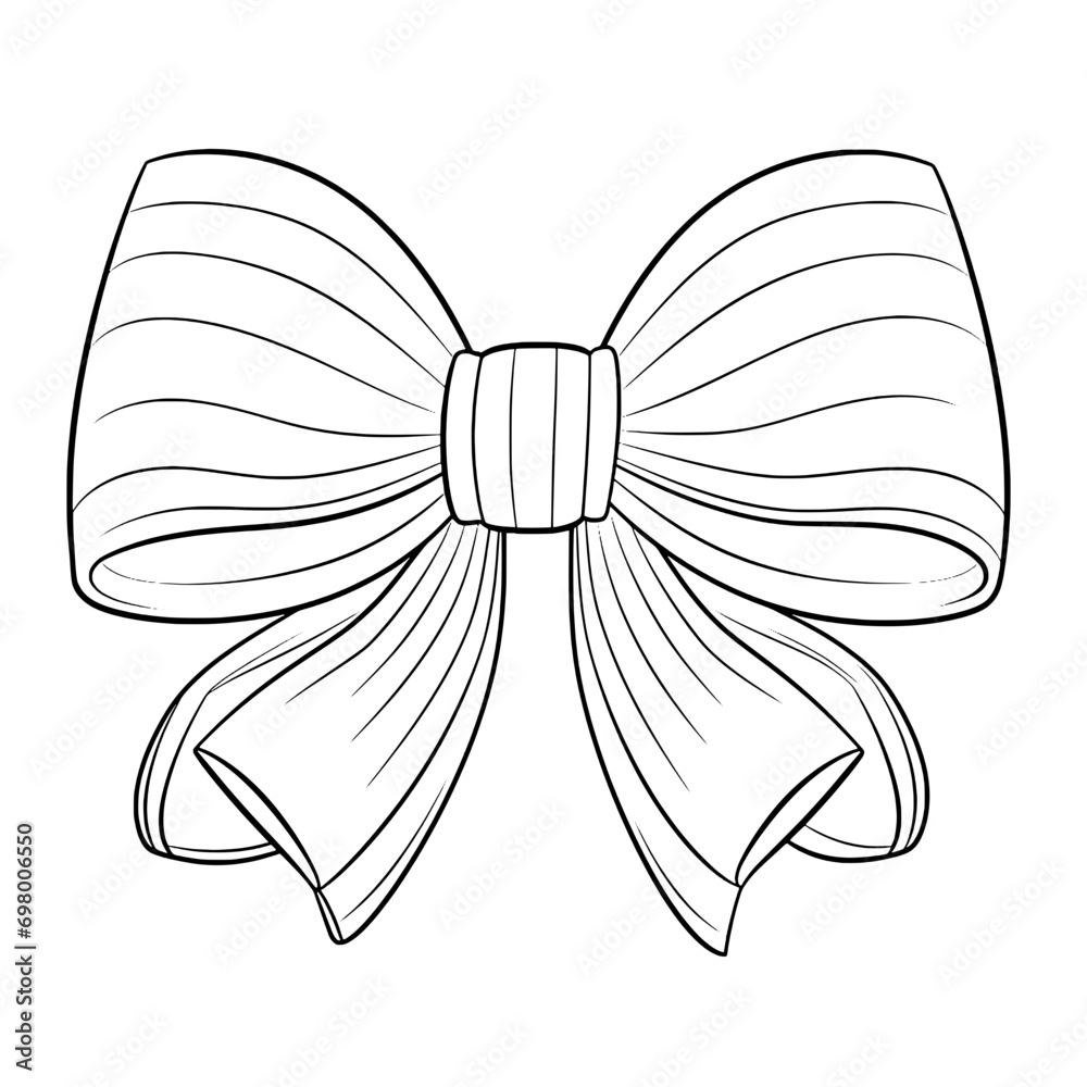Fototapeta premium outline illustration of bow for coloring page